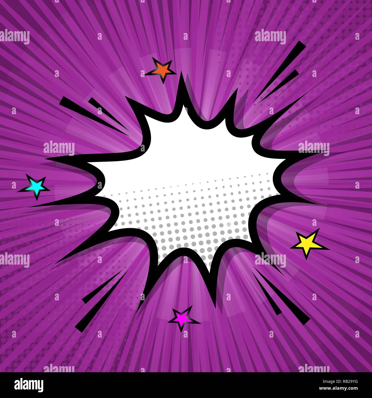 Bulle rétro sur fond violet, stock vector Illustration de Vecteur