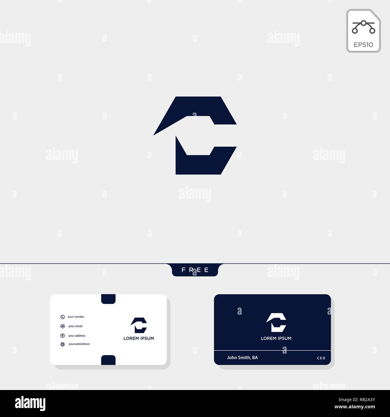 C Initial, CC creative modèle logo et carte de visite modèle de conception :. vector illustration et le logo d'inspiration Illustration de Vecteur