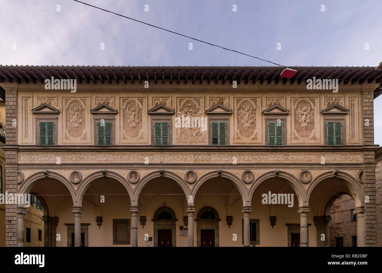 L'extérieur de la Bibliothèque Forteguerriana à Pistoia, Toscane, Italie Banque D'Images