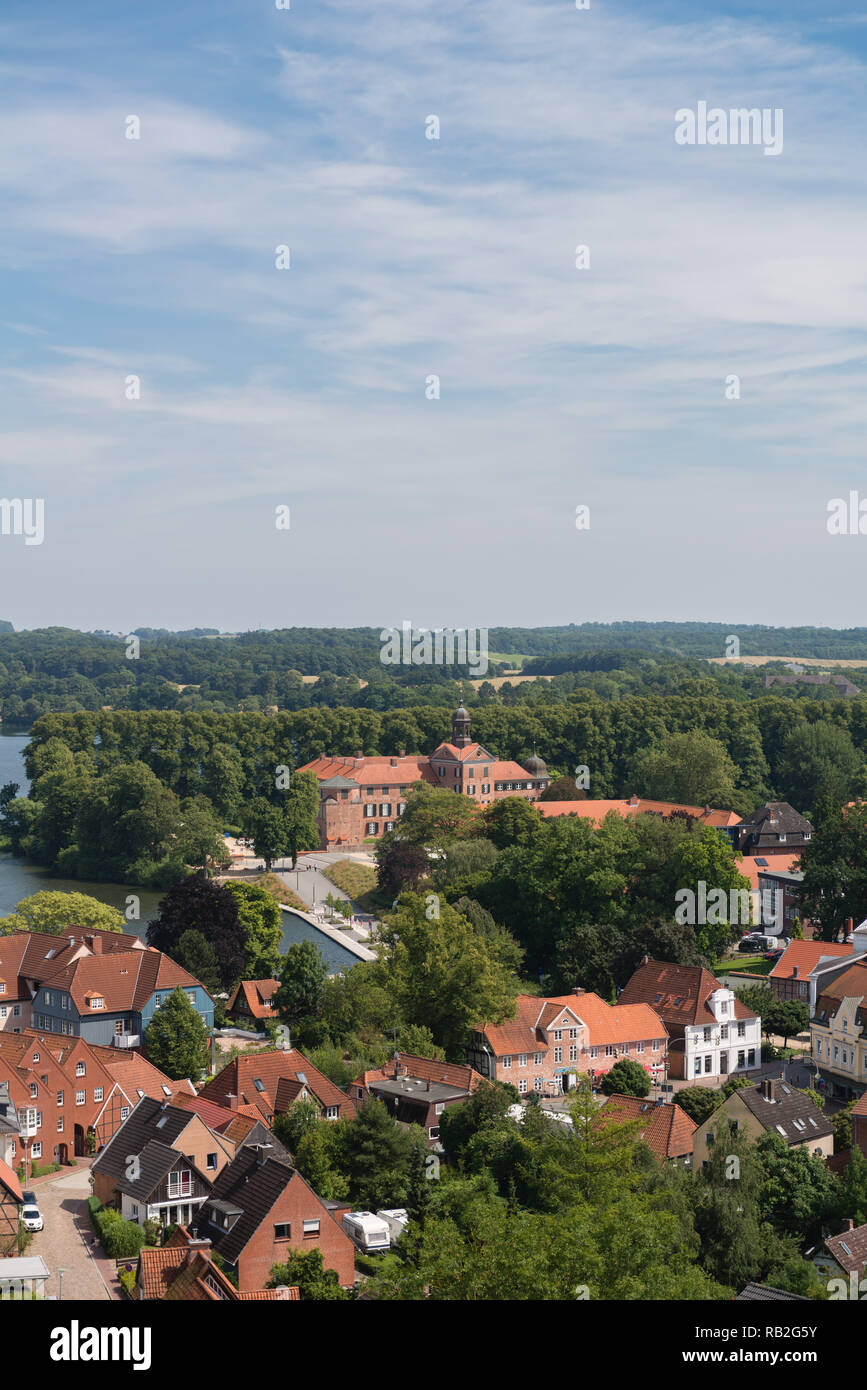 Sur la ville de Eutin à partir du haut de la tour de l'eau, Eutin, schleswig-holsteinische Schweiz, Schleswig-Holstein, Allemagne, Europe Banque D'Images