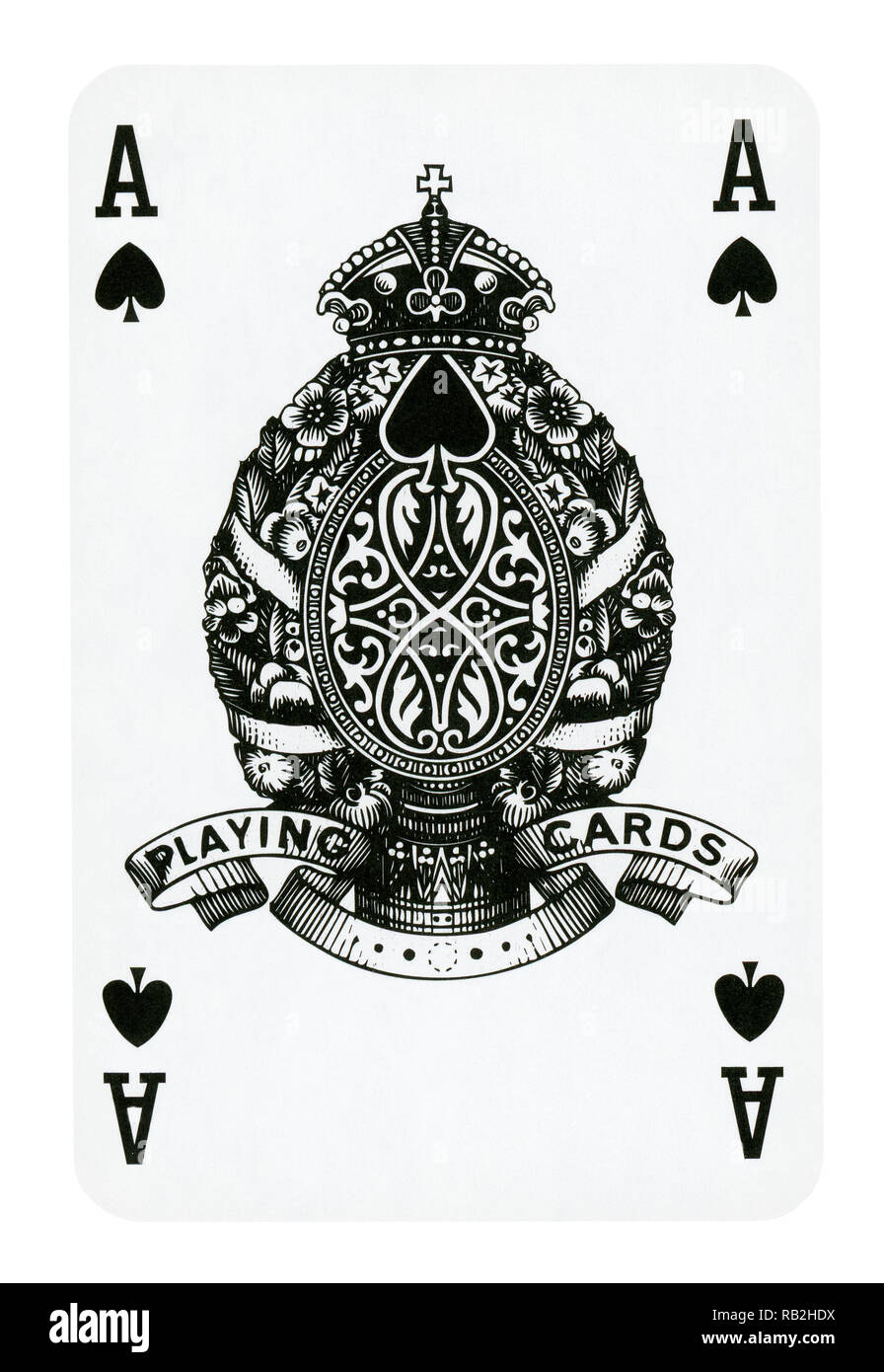 As de Pique jeu de carte isolé sur blanc (chemin inclus) Banque D'Images