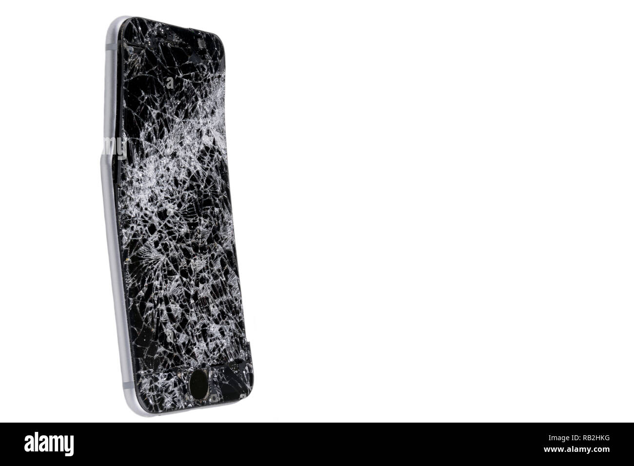 Mobile smartphone moderne écran cassé et de dommages-intérêts. Téléphone portable s'est écrasé et le grattage. La destruction de l'appareil. Gadget Smash, besoin de réparation. Banque D'Images