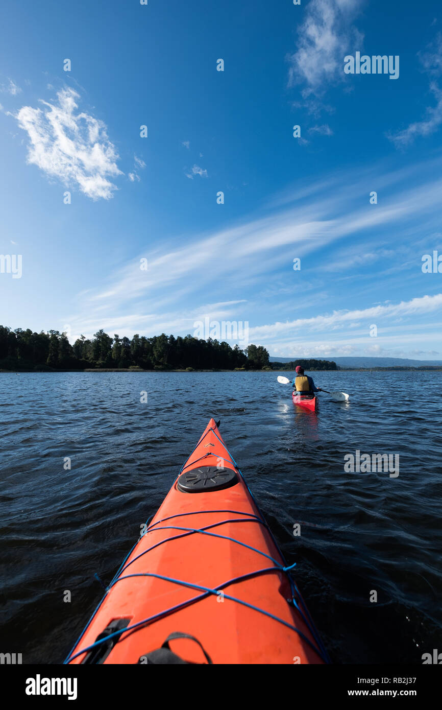 Kayak dans le sud du Chili Banque D'Images