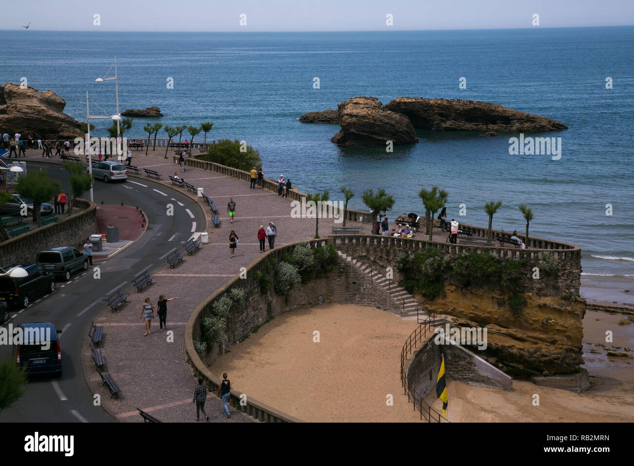 La plage de Biarritz, France. Banque D'Images