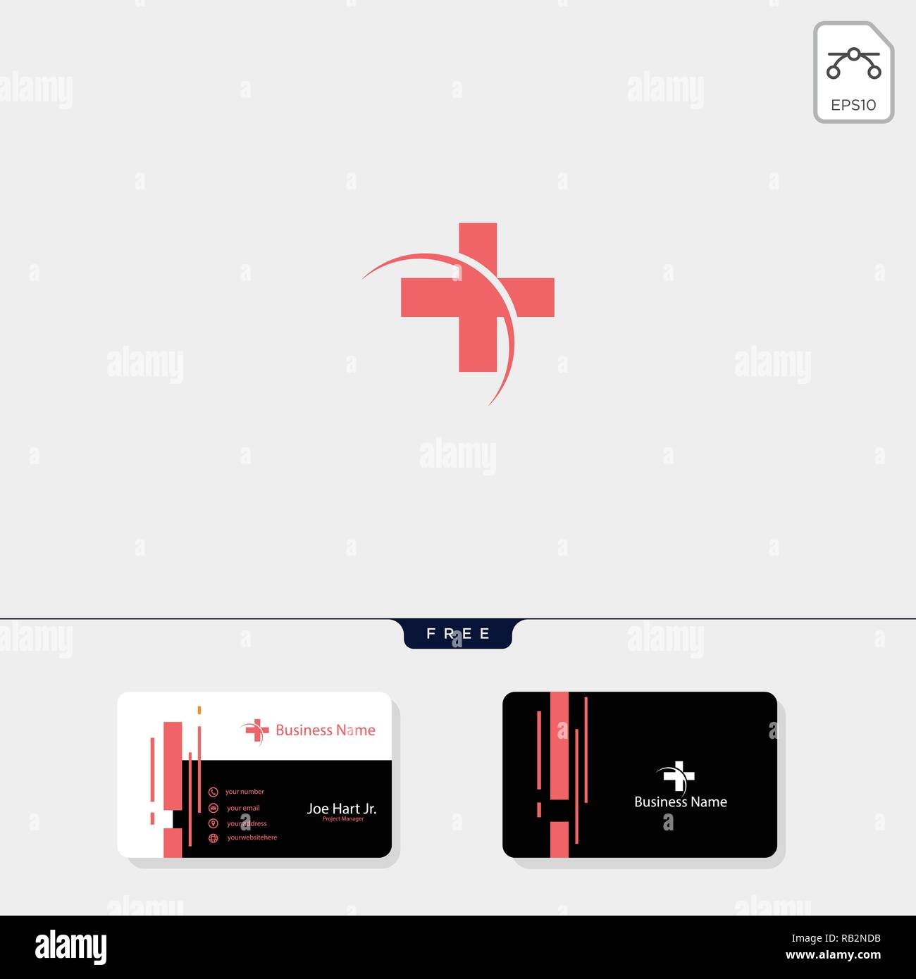 Cross Medical pharmacy logo design template.vector illustrator, obtenez gratuitement un modèle de conception de carte de visite Illustration de Vecteur
