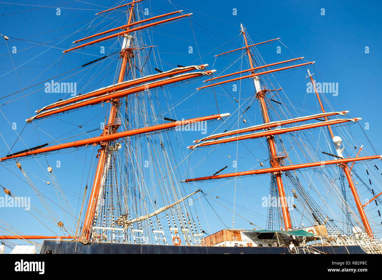Gdynia, 13 Octobre 2018 : Quatre-master sailingship Sedov à Gdynia. C'est le plus grand navire à voile à la formation dans le monde Banque D'Images