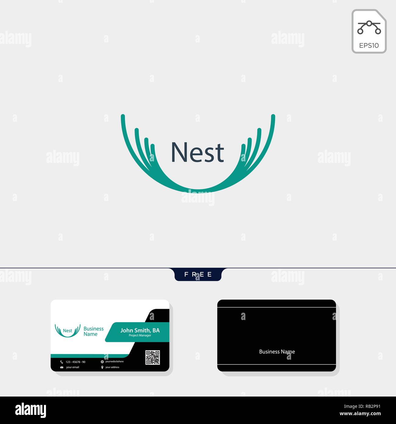 Logo nid d'illustration vectorielle, modèle, modèle de conception de carte de visite gratuit Illustration de Vecteur