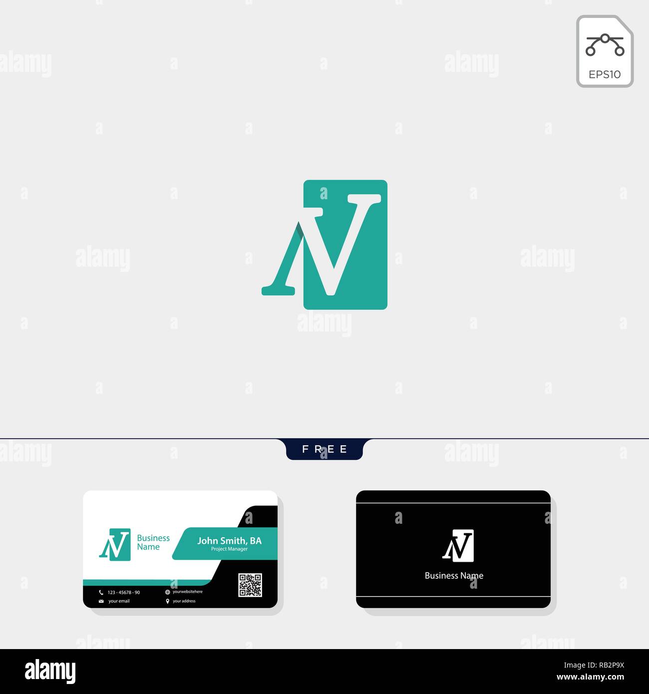 N initiale, NV, ou concept v modèle logo illustration vectorielle, votre carte de visite design : Illustration de Vecteur