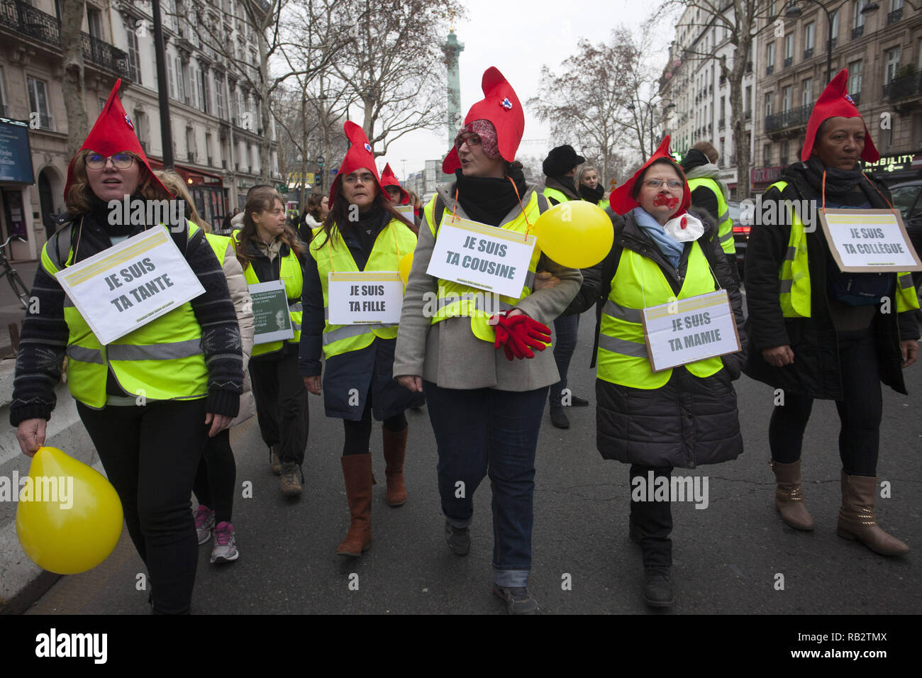 Paris France 6 Janvier 2019 Démonstration Des Gilets