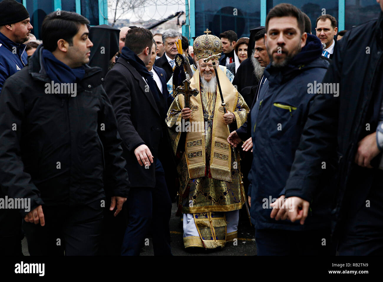 Istanbul, Turquie. 6 janvier 2019.Le Patriarche Œcuménique Bartholomée Ier au cours de la fête de l'Épiphanie . Alexandros Michailidis/Alamy Live News Banque D'Images