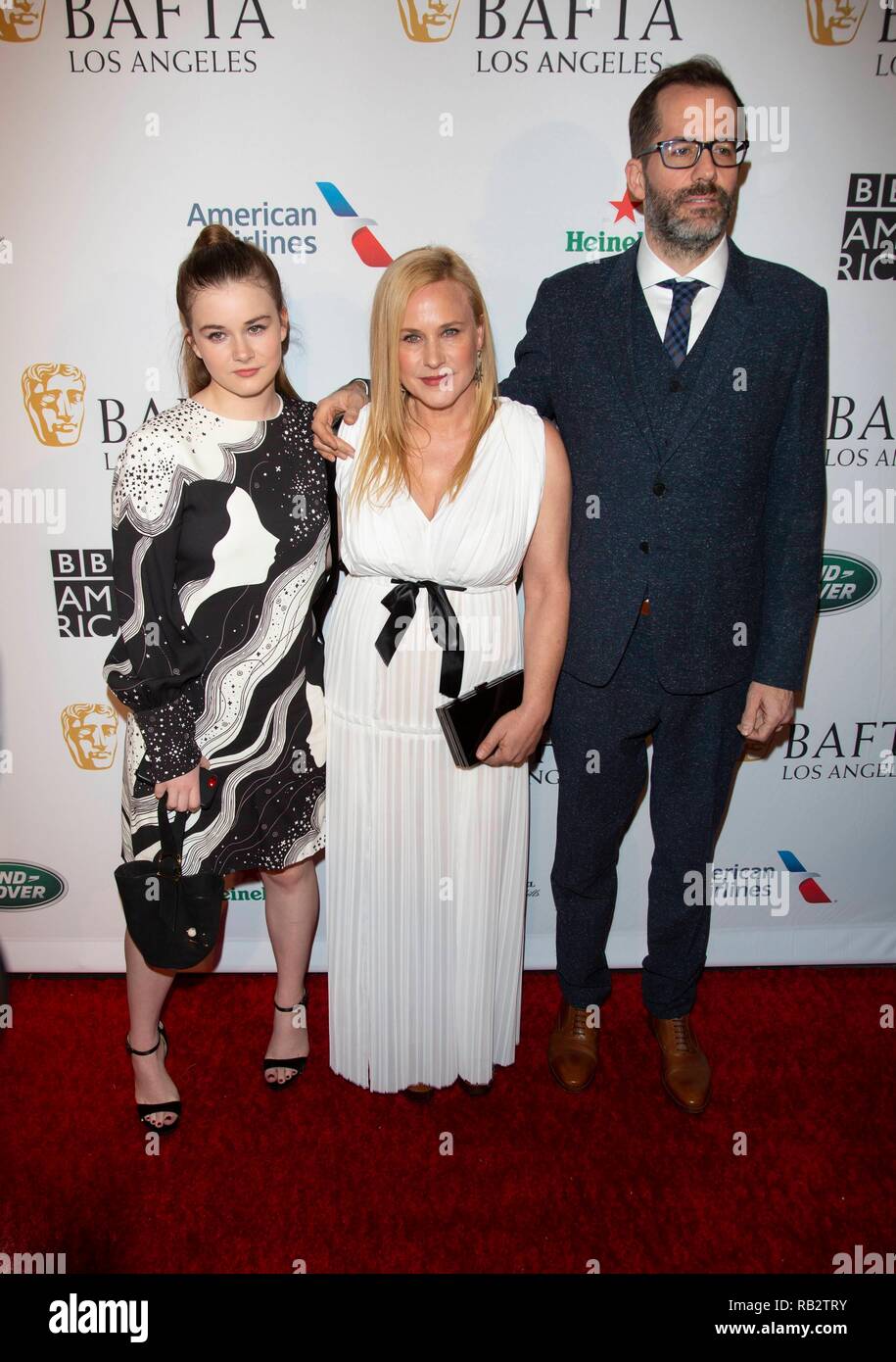 Californie, USA. 5e jan 2019. Californie, USA. 5e jan 2019. Jane Harlow (l-r), Patricia Arquette et Eric White assister aux BAFTA Awards 2019 de Los Angeles Saison Tea Party à l'hôtel Four Seasons de Los Angeles, Californie, USA, le 05 janvier 2019. | conditions dans le monde entier : dpa Crédit photo alliance/Alamy Live News Crédit : afp photo alliance/Alamy Live News Banque D'Images