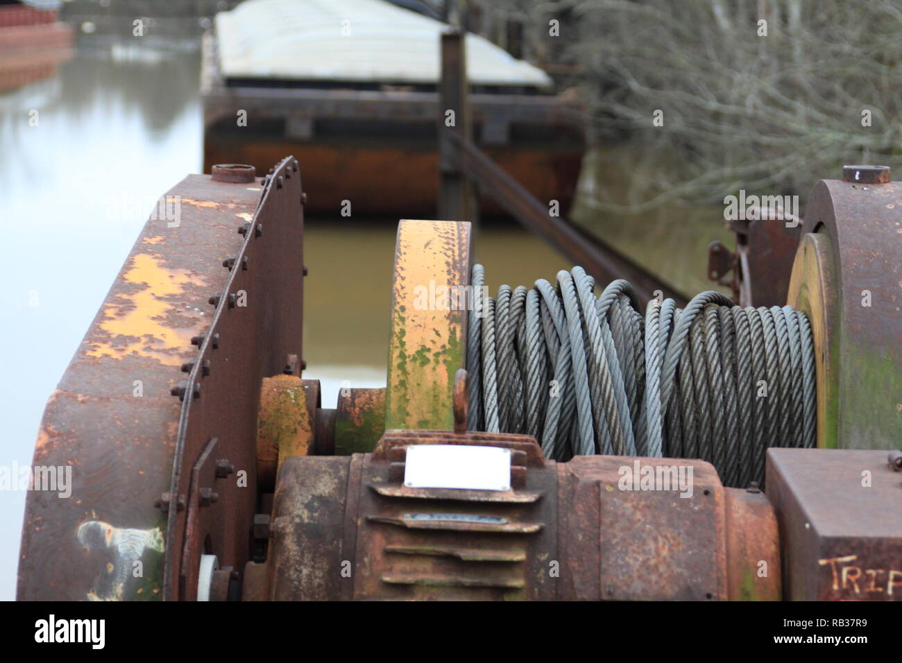 Pont en bois et d'acier le long du côté sud de la ville Banque D'Images