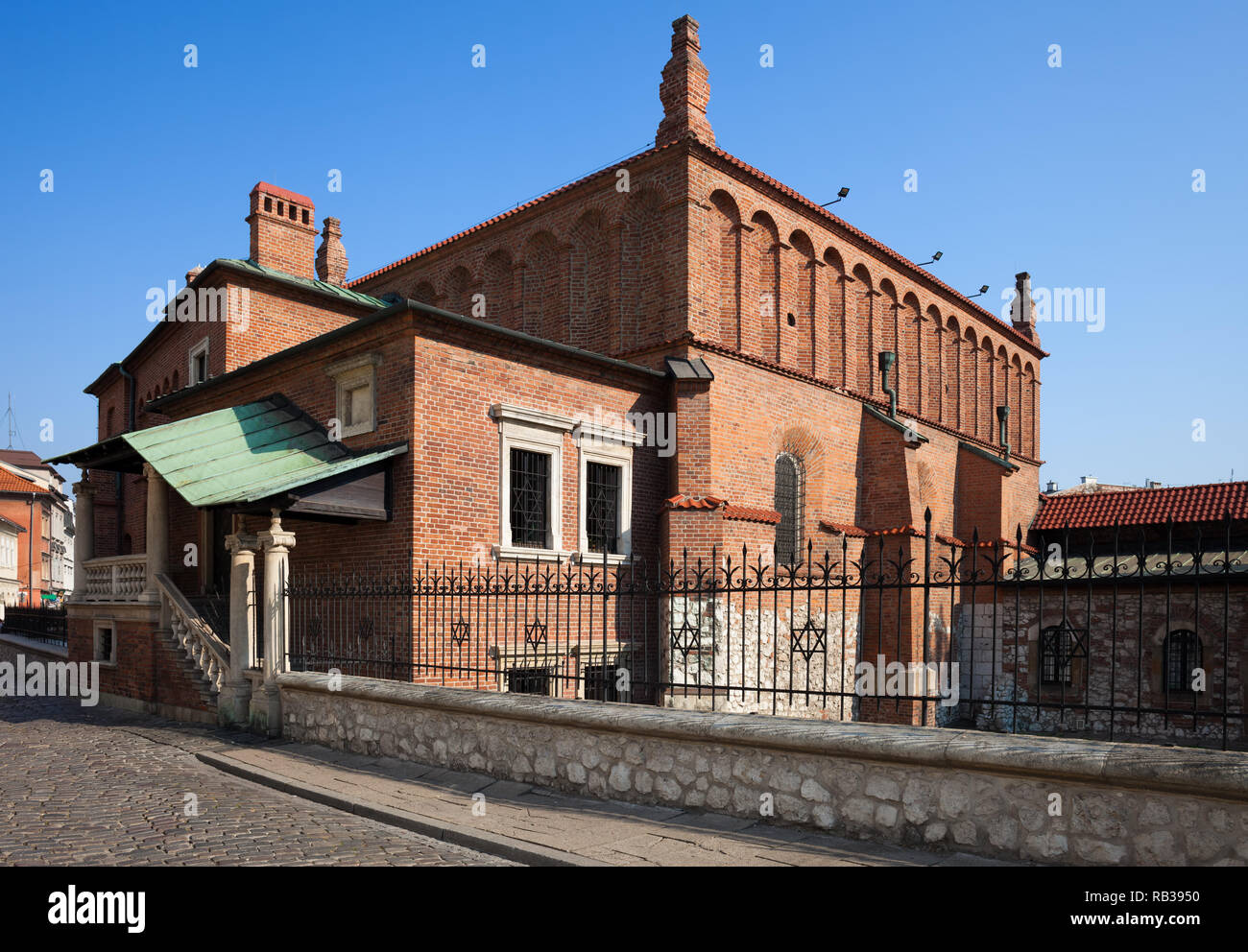 Ancienne Synagogue dans la ville de Cracovie, Pologne, ancien quartier juif de Kazimierz Banque D'Images