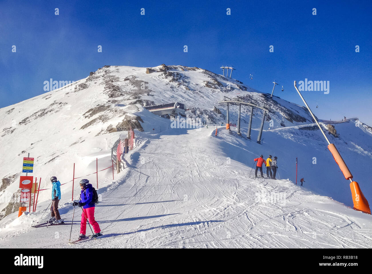 Ischgl, Autriche Région de sports d'hiver Banque D'Images