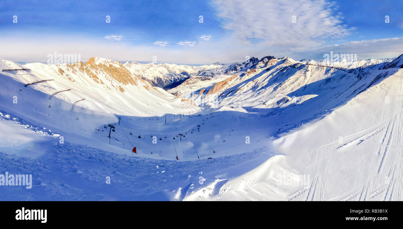 Ischgl, Autriche Région de sports d'hiver Banque D'Images