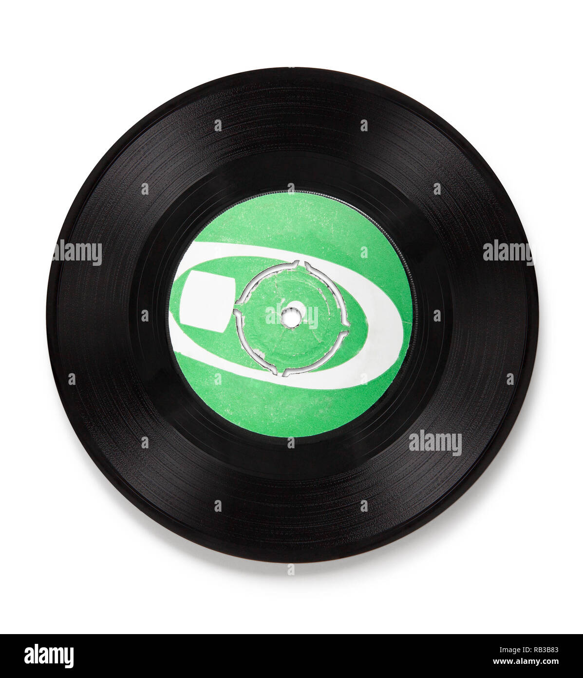 Vieux disque vinyle noir avec étiquette d'origine Banque D'Images