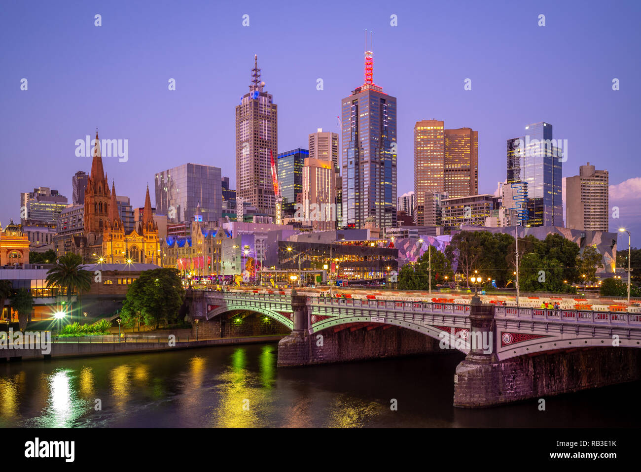 Melbourne City quartier des affaires (CBD), l'Australie Banque D'Images
