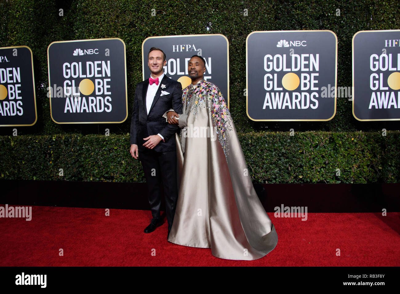 Golden Globe prête-nom Billy Porter (L) et d'Adam Smith assister à la 76e Golden Globe Awards au Beverly Hilton de Los Angeles, CA le dimanche, Janvier 6, 2019. Banque D'Images