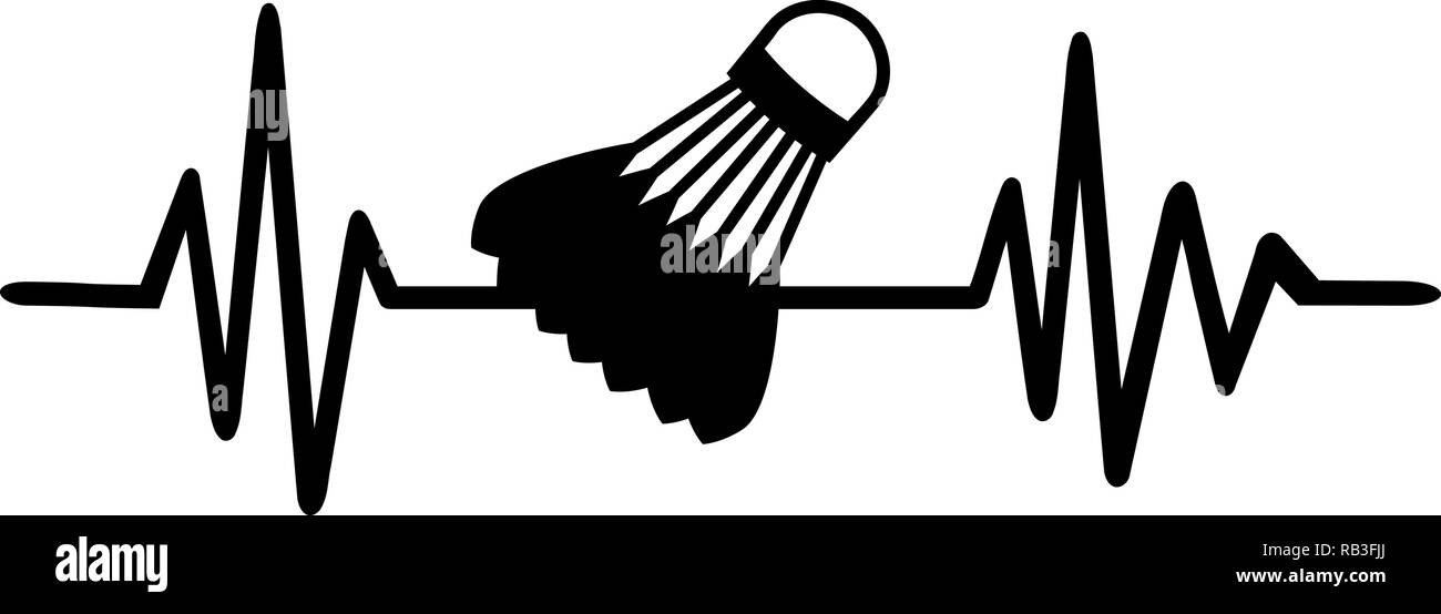 La ligne d'impulsion de signal de badminton avec word Illustration de Vecteur