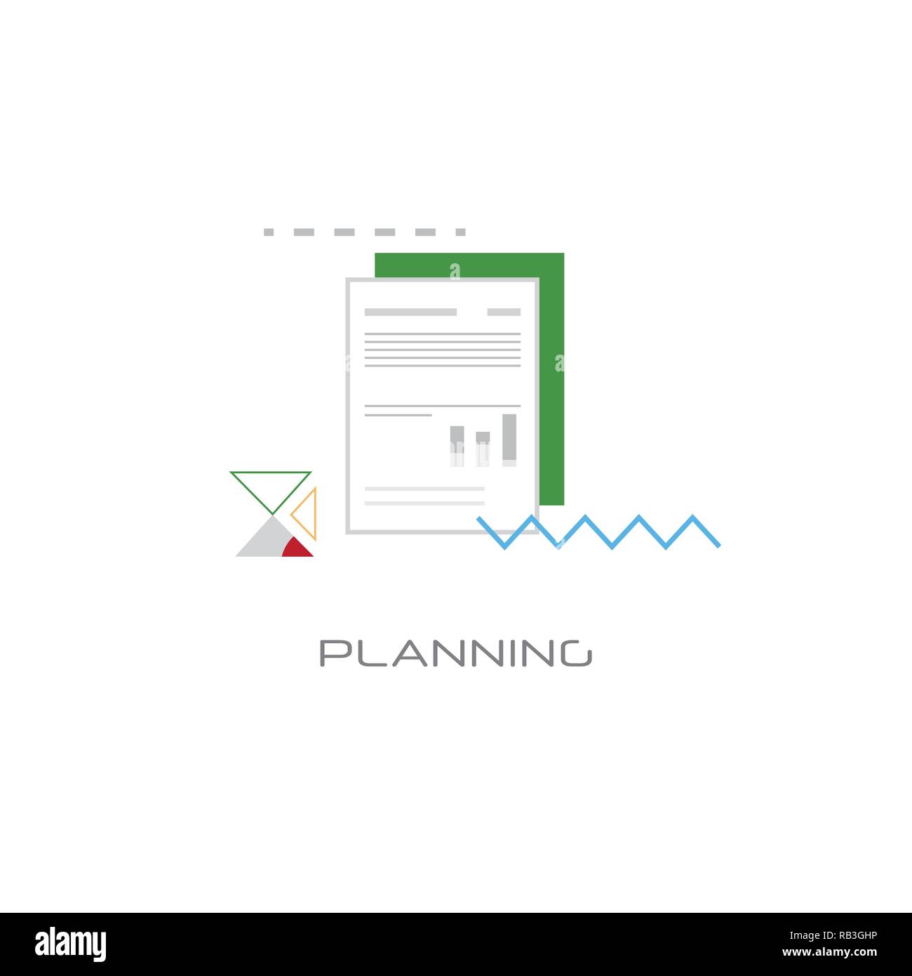 Document avec données graphique planification financière concept line isolé de style Illustration de Vecteur