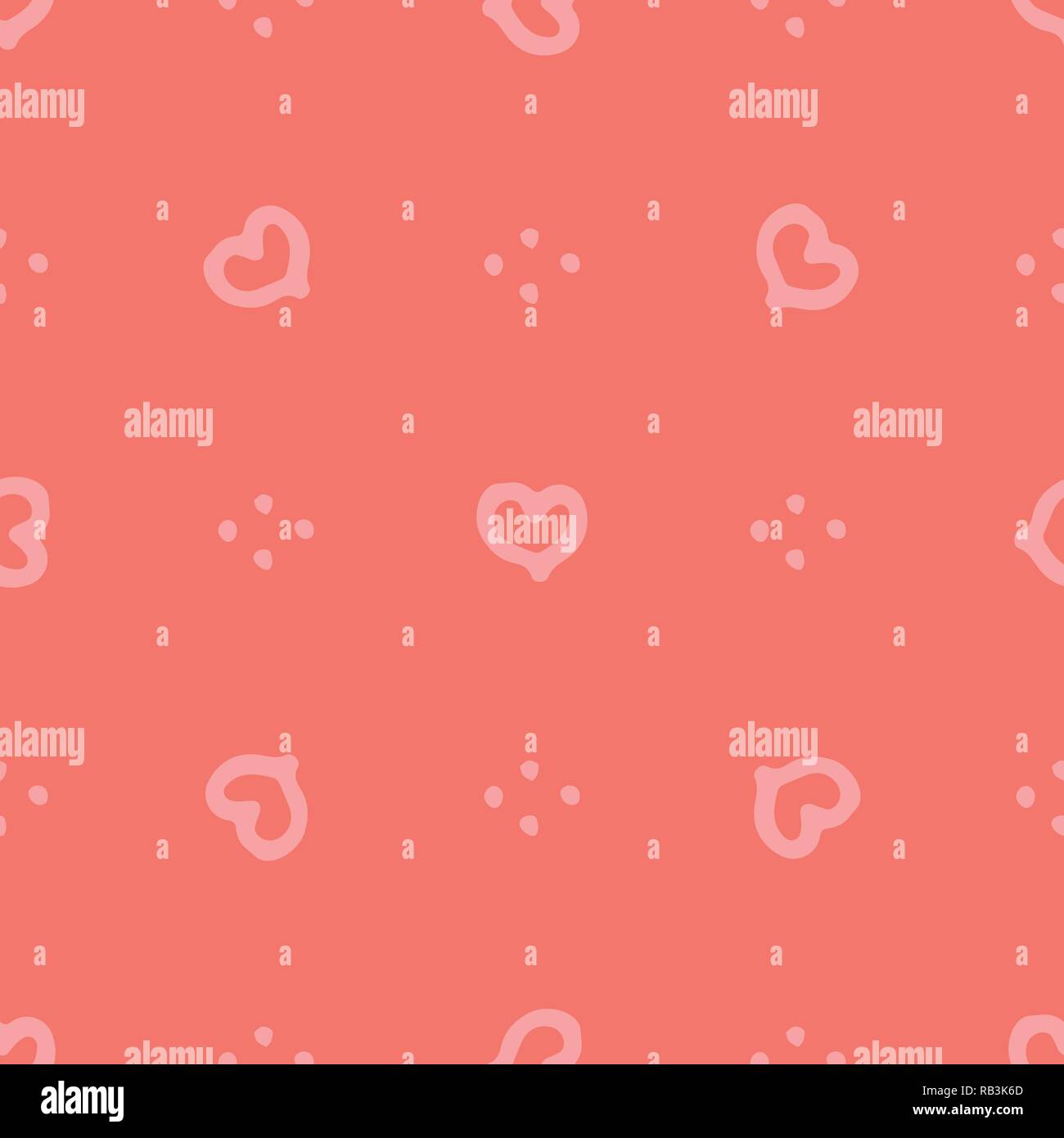 Creative élégant fond vectoriel continu avec coeur et beaucoup d'amour. Illustration romantique en couleur corail. Illustration de Vecteur