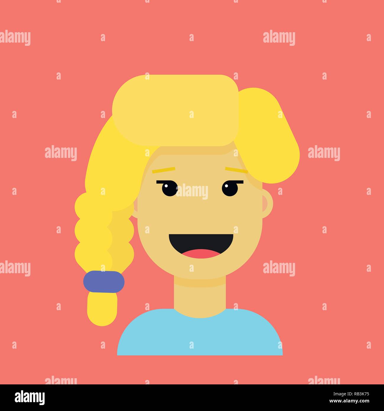 Illustration vecteur de création d'un cartoon happy blonde girl. Illustration de Vecteur