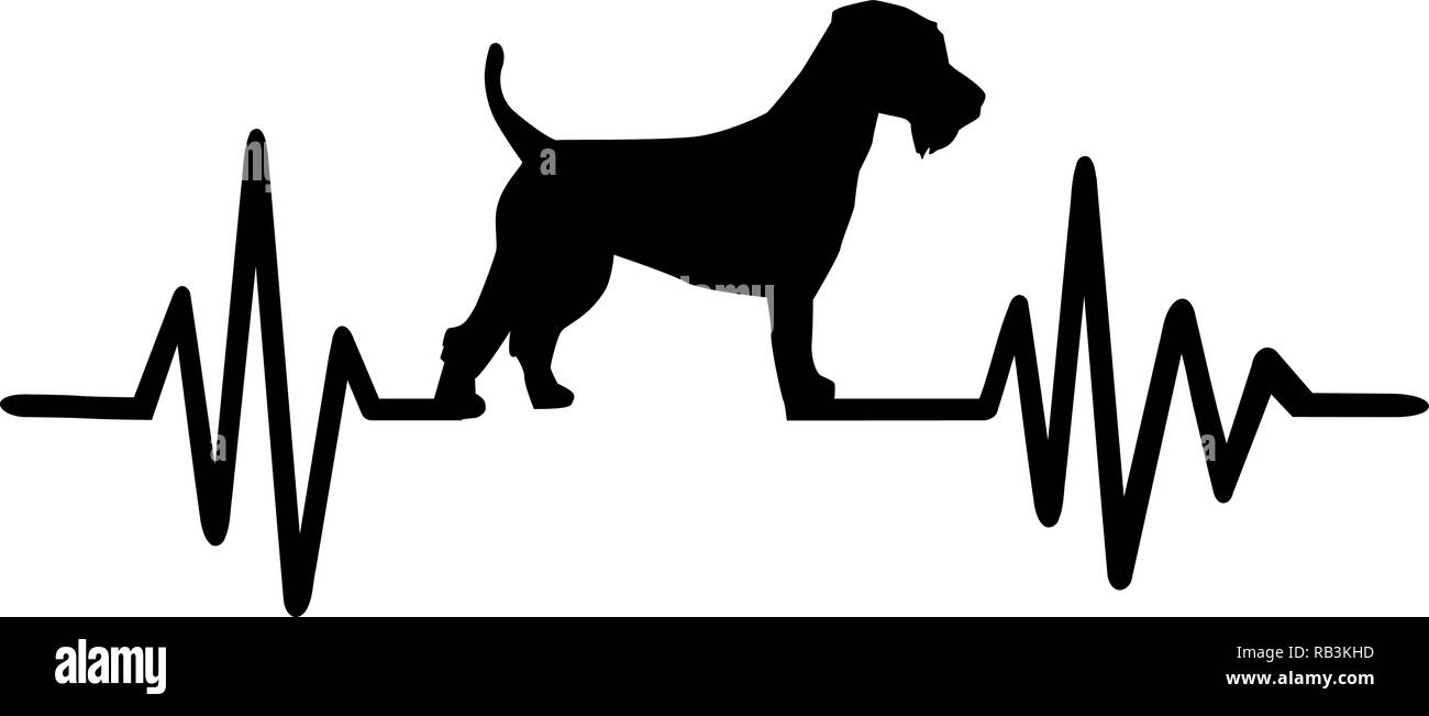 Impulsion de signal de ligne avec silhouette de chien de terrier de Gallois Illustration de Vecteur
