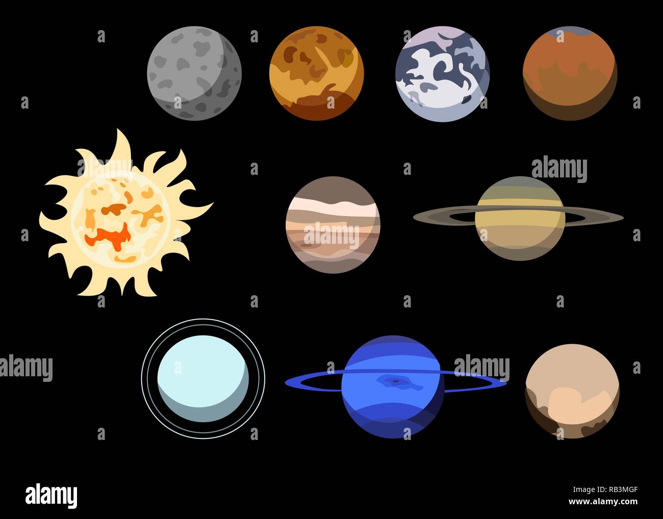 Cartoon Planètes Du Système Solaire Petit Observatoire