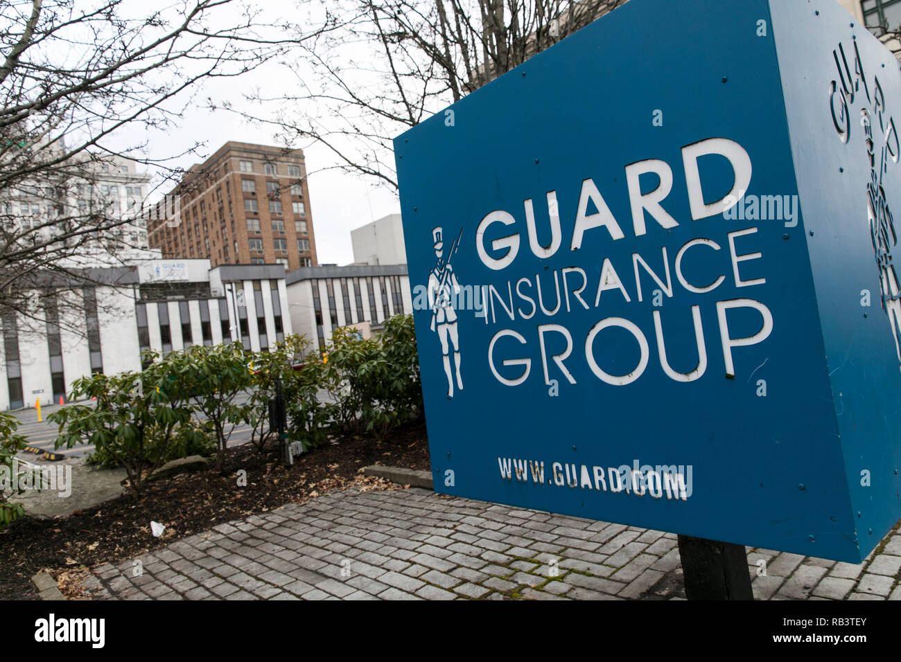 Un logo affiche à l'extérieur du siège de la GARDE CÔTIÈRE CANADIENNE dans le groupe d'assurance Wilkes-Barre, Pennsylvanie, le 29 décembre 2018. Banque D'Images