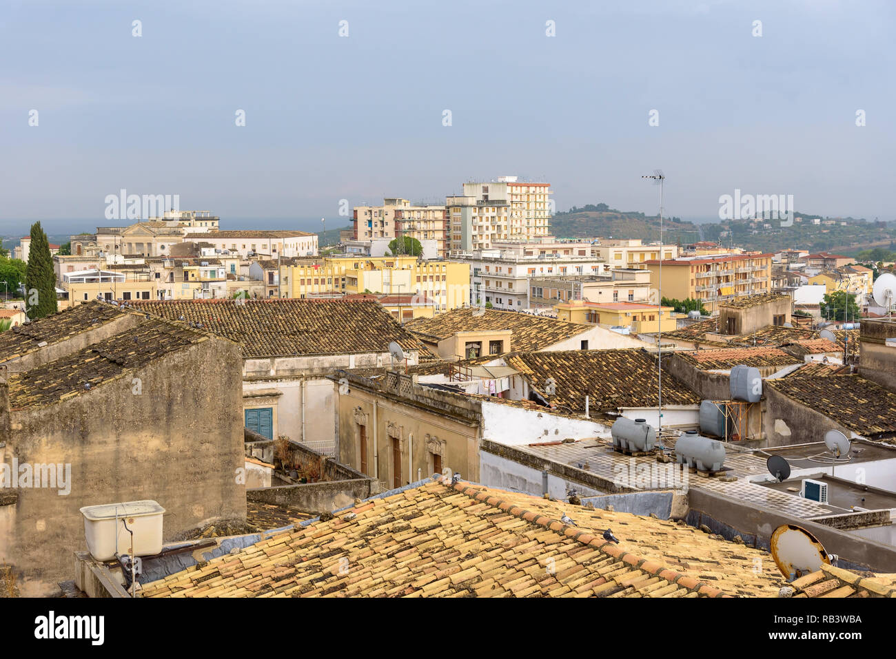 Vue aérienne de la ville de Noto, en Sicile, Italie Banque D'Images