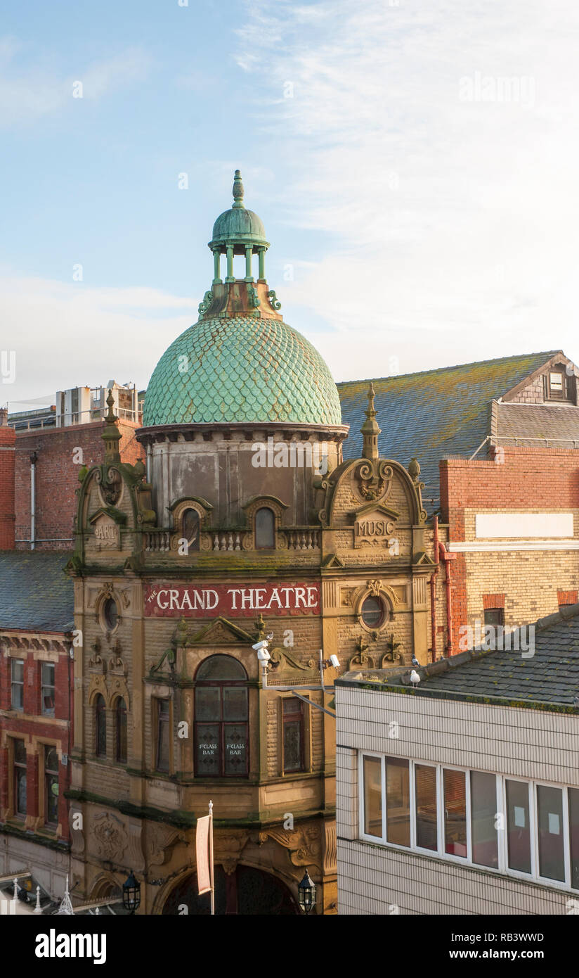 Avis de Dome et les niveaux supérieurs de la Blackpool Grand Theatre il a été appelé le Théâtre National de la variété et est un bâtiment classé Grade II Banque D'Images