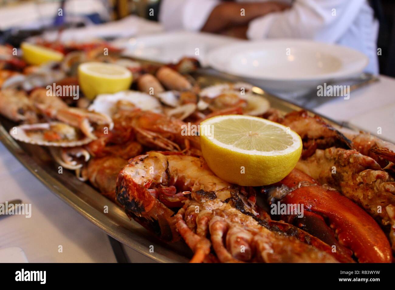 Plateau de fruits de mer en Espagne Photo Stock Alamy
