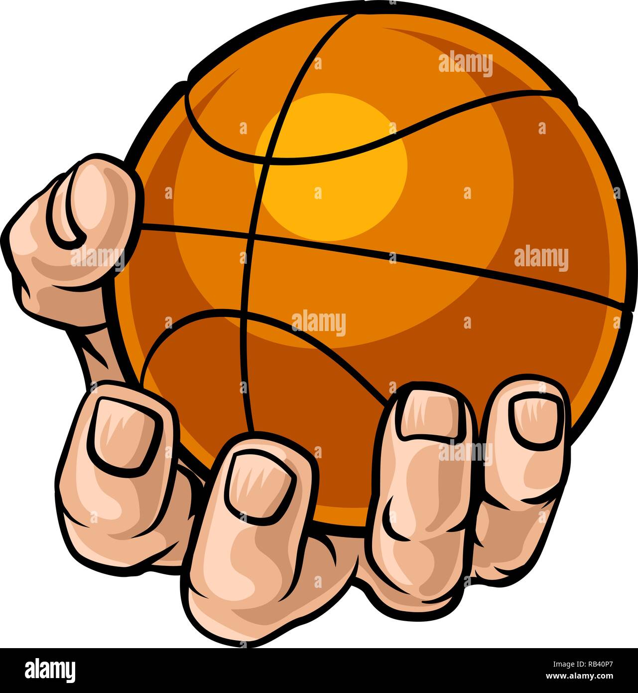 Basketball ball hand icon Banque d'images vectorielles - Alamy