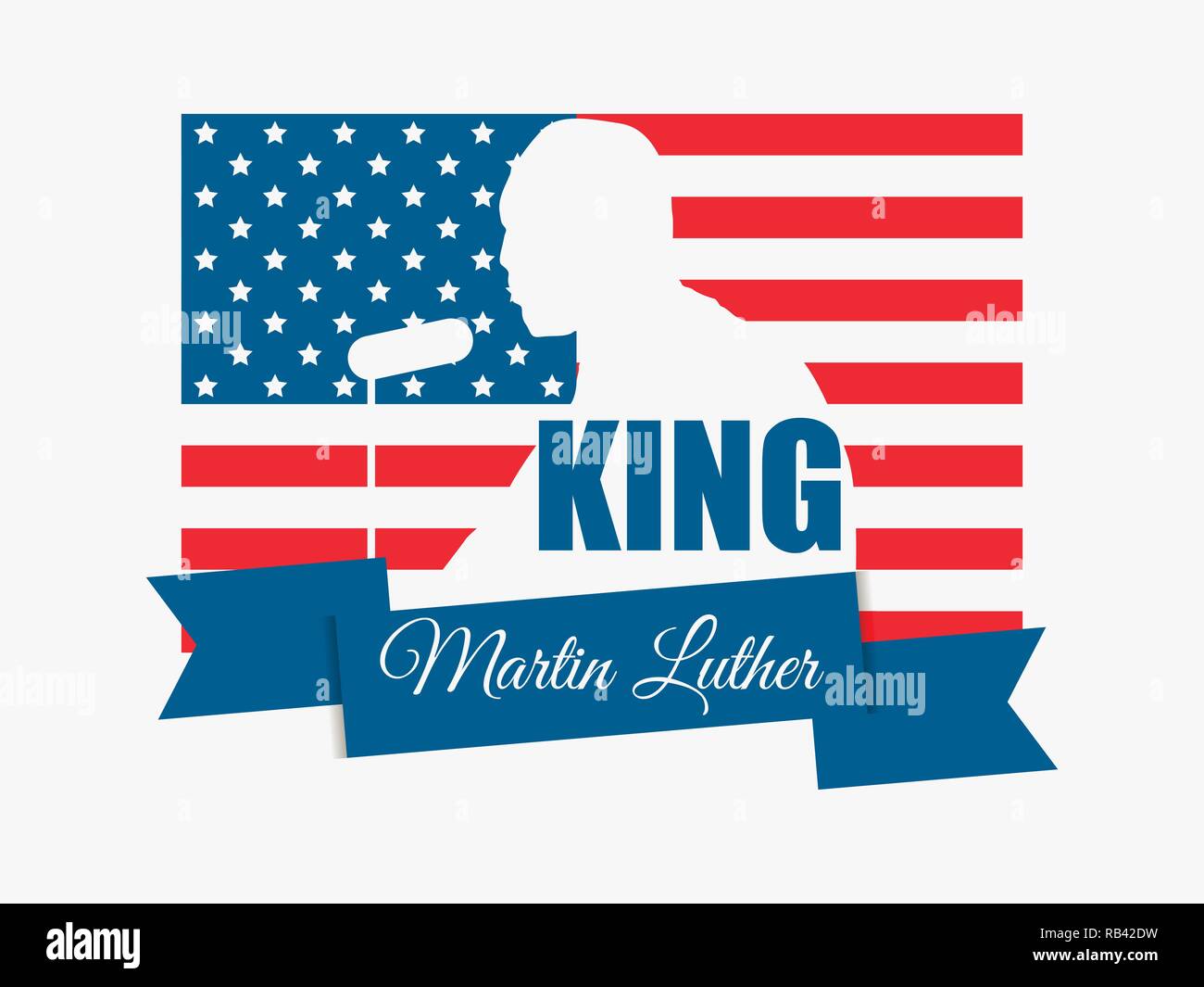 Martin Luther King Day. J'ai fait un rêve. Martin Luther King Day. Carte de souhaits avec le drapeau américain. Vector illustration Illustration de Vecteur