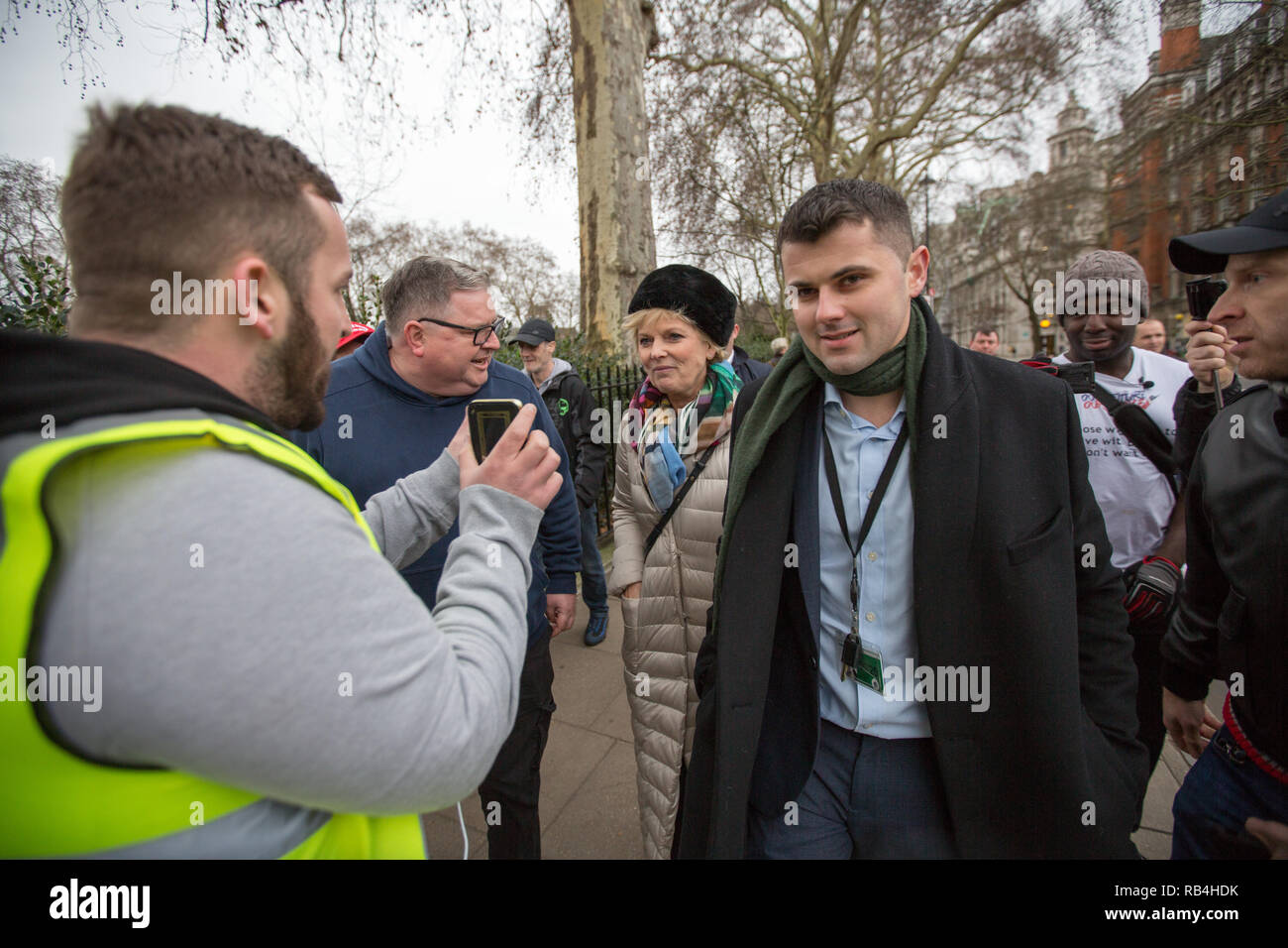 Londres, Royaume-Uni. 7Th jan 2019. Brexiteers Suivez Anna Soubry MP au Parlement Crédit : George Cracknell Wright/Alamy Live News Banque D'Images