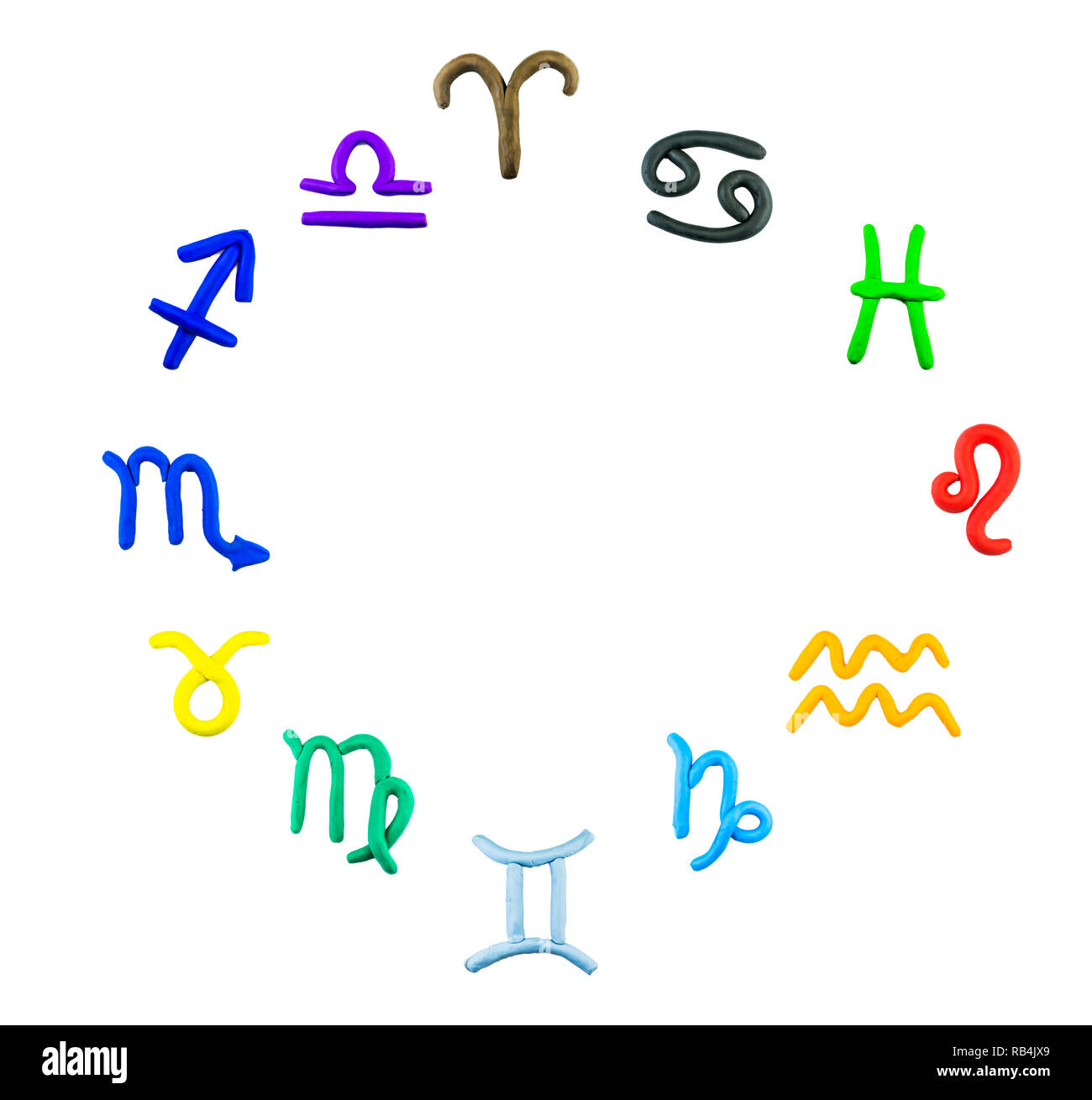 Zodiac,l'argile sur fond blanc Banque D'Images
