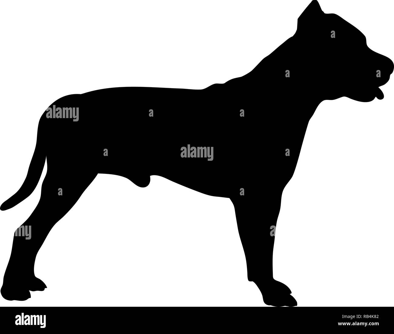 Pit-Bull Terrier Noir silhouette Illustration de Vecteur