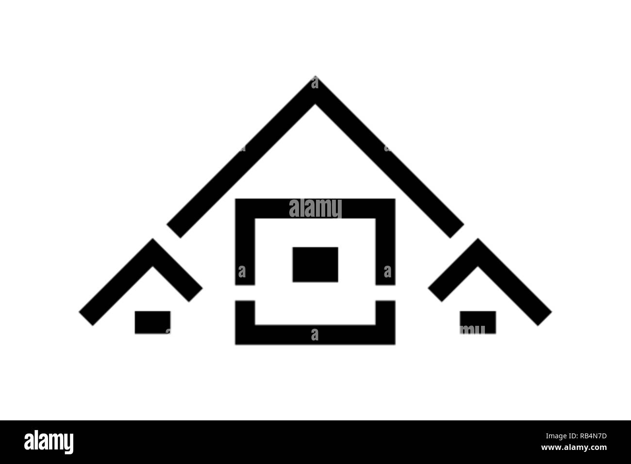 Roofing Noir logo design, illustration vectorielle Illustration de Vecteur