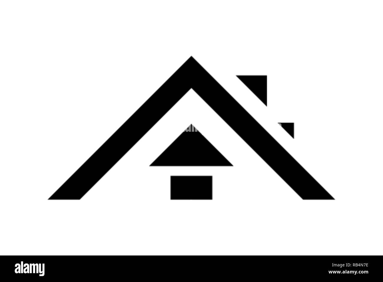 Roofing Noir logo design, illustration vectorielle Illustration de Vecteur