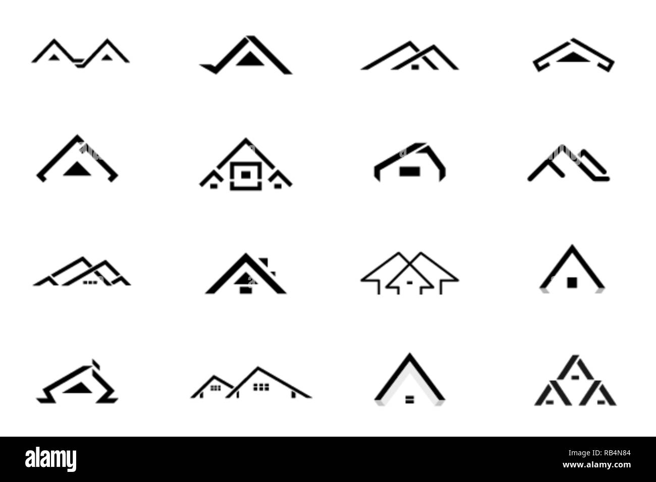 Jeu de black accueil logo design, illustration vectorielle Illustration de Vecteur