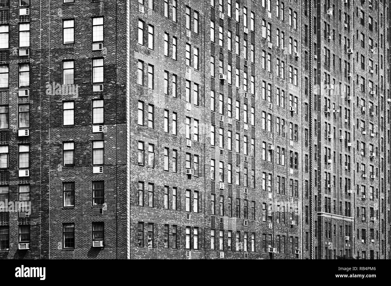 La façade de l'immeuble de briques anciennes, Manhattan, New York City, USA Banque D'Images