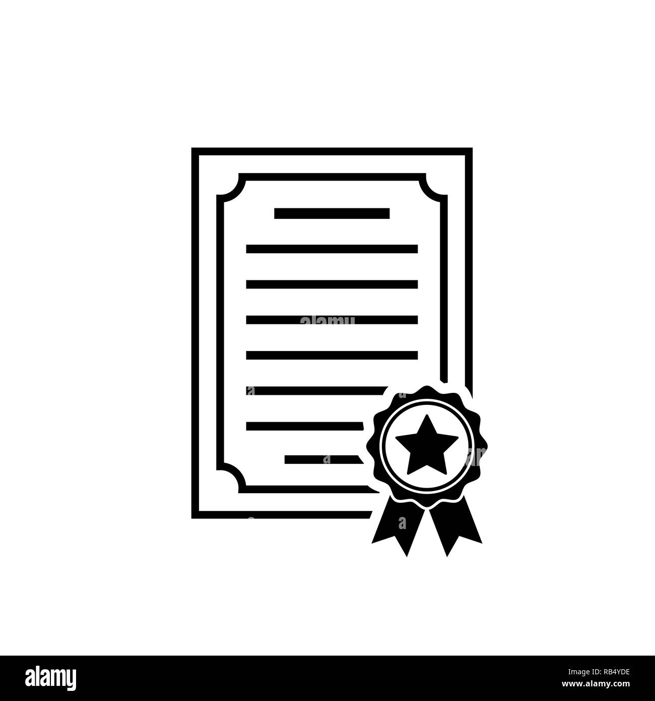 L'icône de certificat, diplôme de réalisation prix symbole Illustration de Vecteur