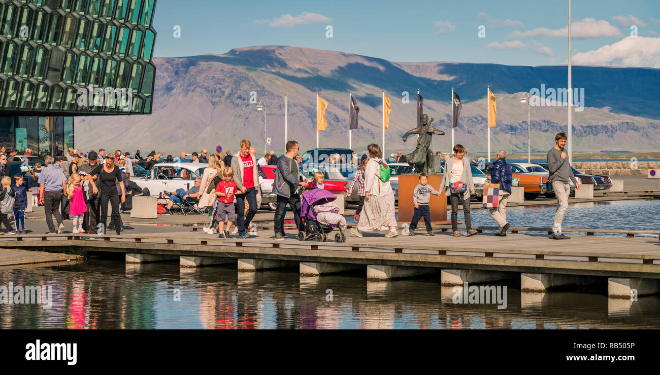 Harpa, Summer Festival, Journée Culturelle, Reykjavik, Islande Banque D'Images