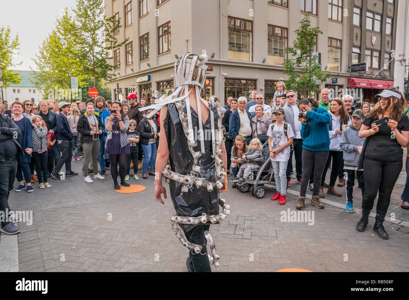 Les artistes de rue, Festival d'été, Journée Culturelle, Reykjavik, Islande Banque D'Images