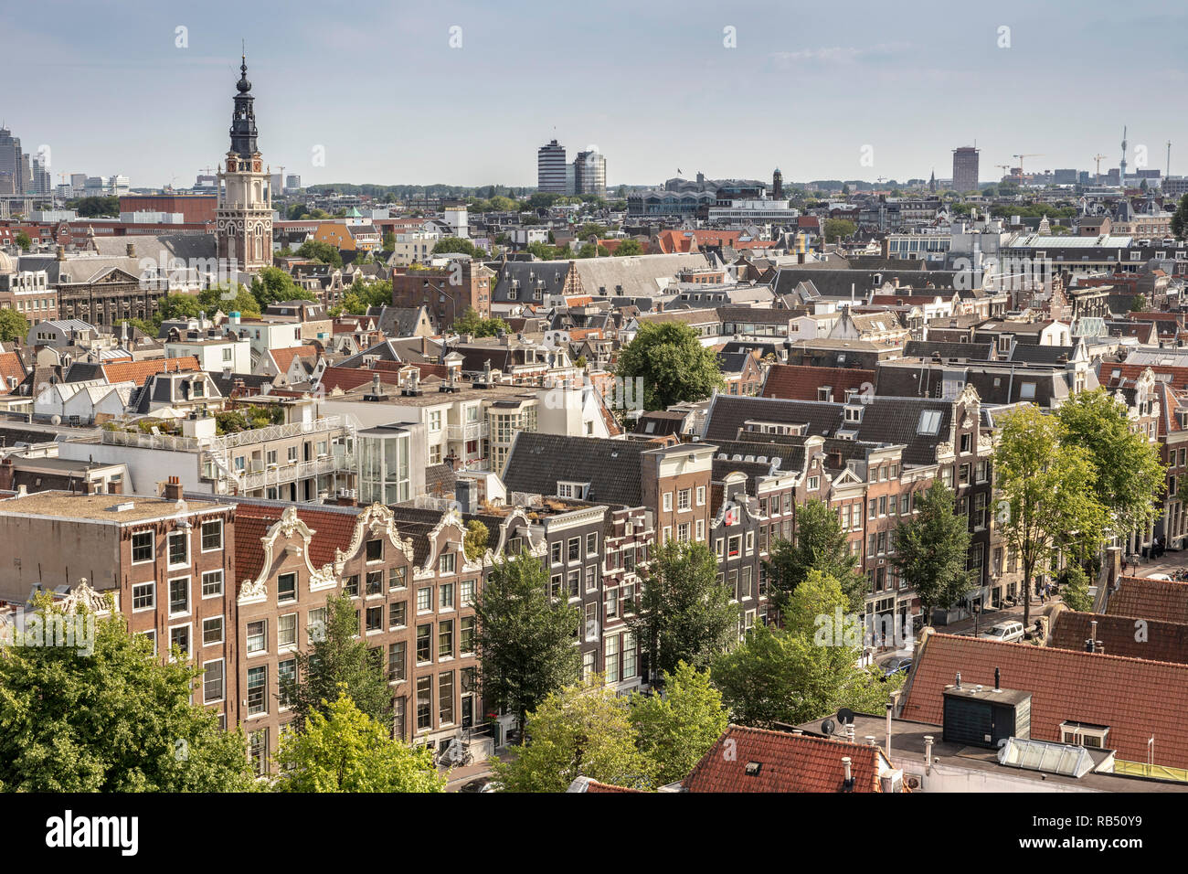Les Pays-Bas, Amsterdam, Vue du toit de l'ancienne église. Banque D'Images