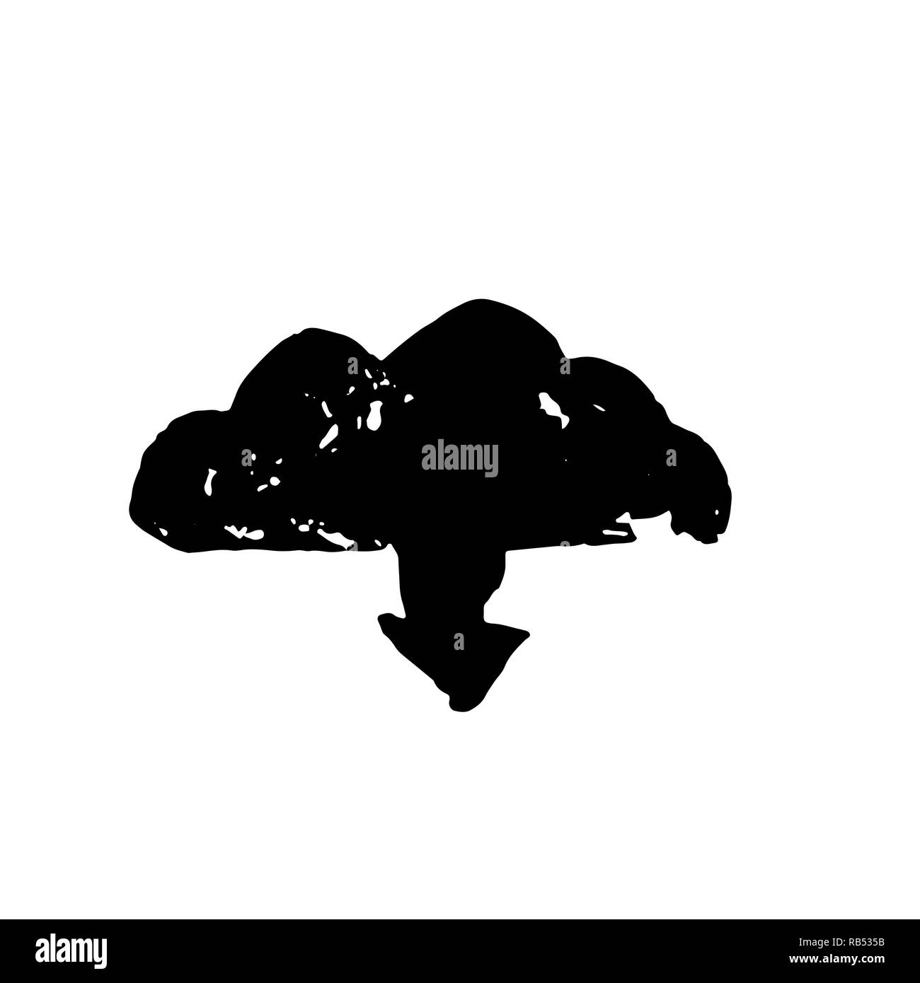 Télécharger Cloud grunge icône. Vector illustration d'encre Illustration de Vecteur