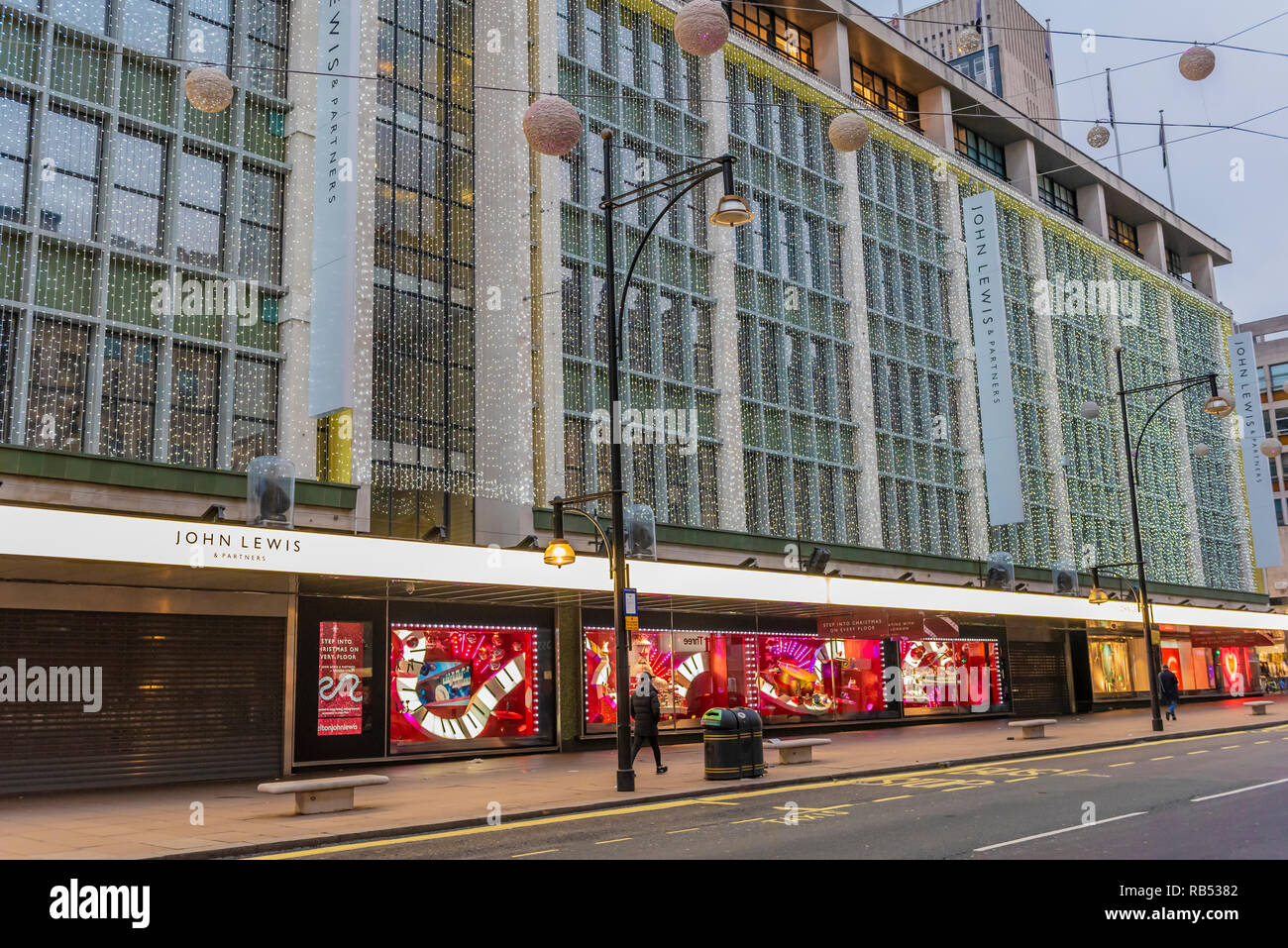 John Lewis ministère dans Oxford Street London.déserté high street. Banque D'Images