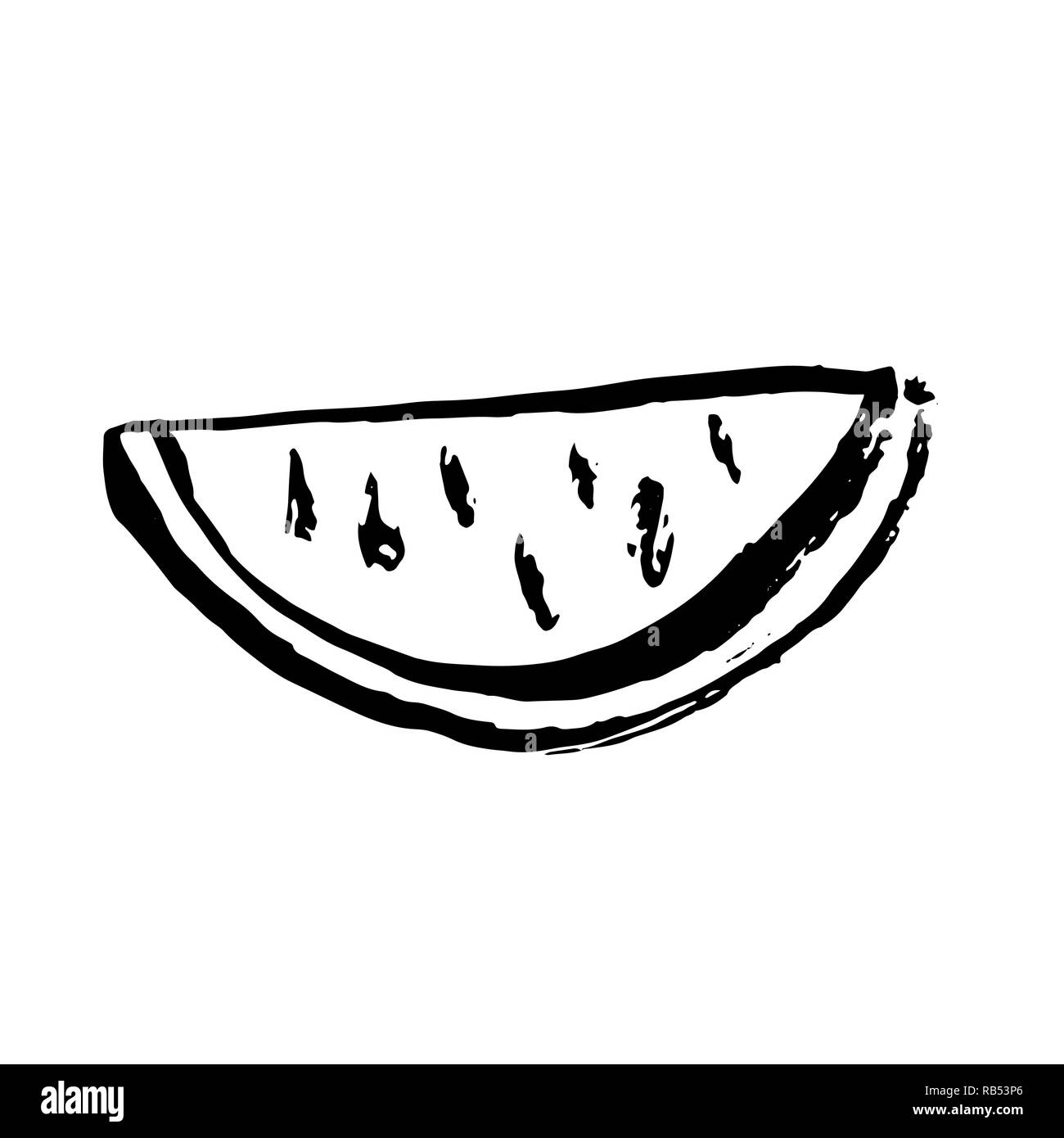 L'icône grunge pastèque. Watermelon Slice grunge vector illustration. Illustration de Vecteur