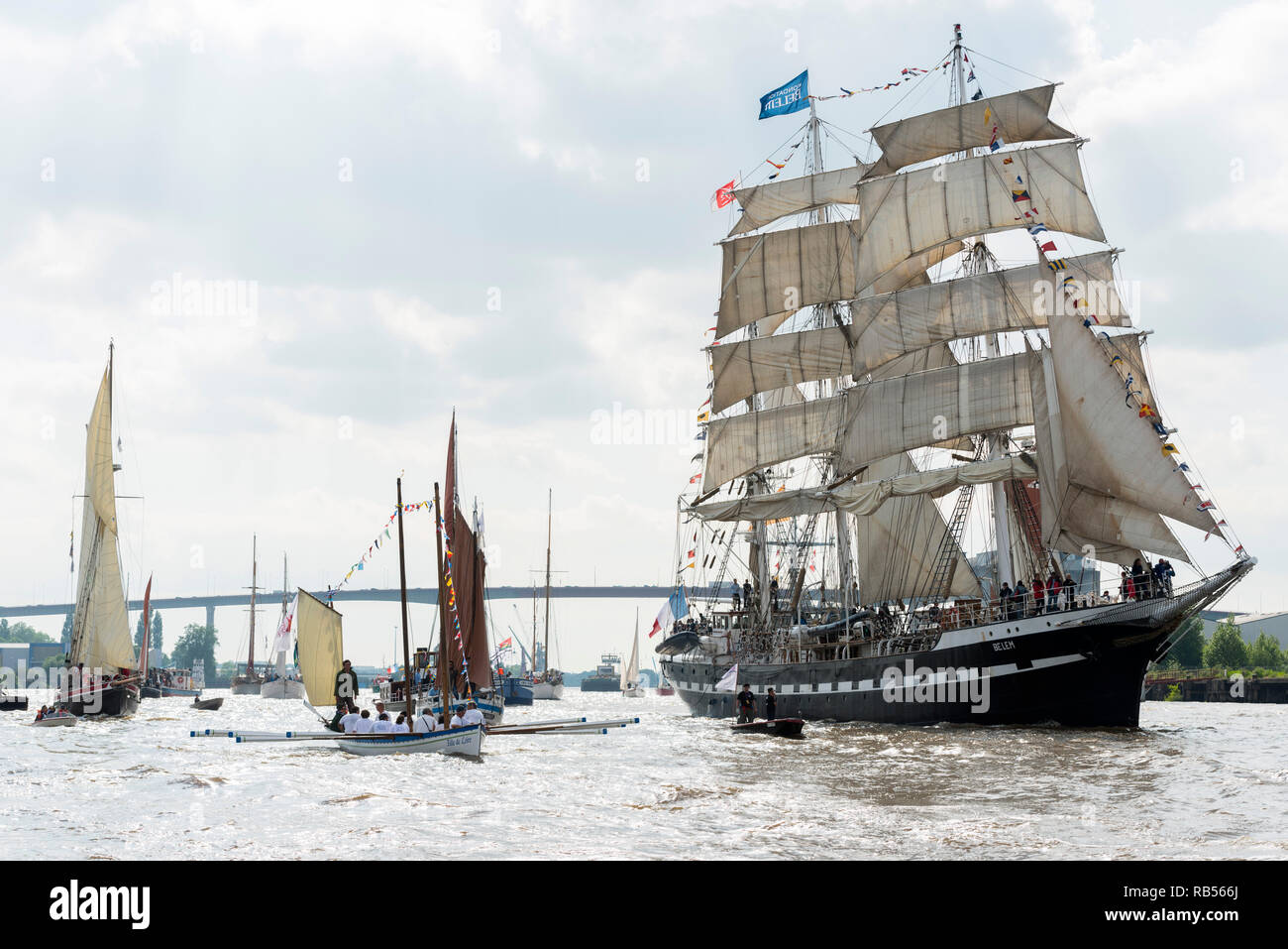 Nantes (nord-ouest de la France). 2016/06/04. À l'occasion de la manifestation culturelle et nautique "Debord de Loire", le Belem, navire enregistré comme un Nat Banque D'Images