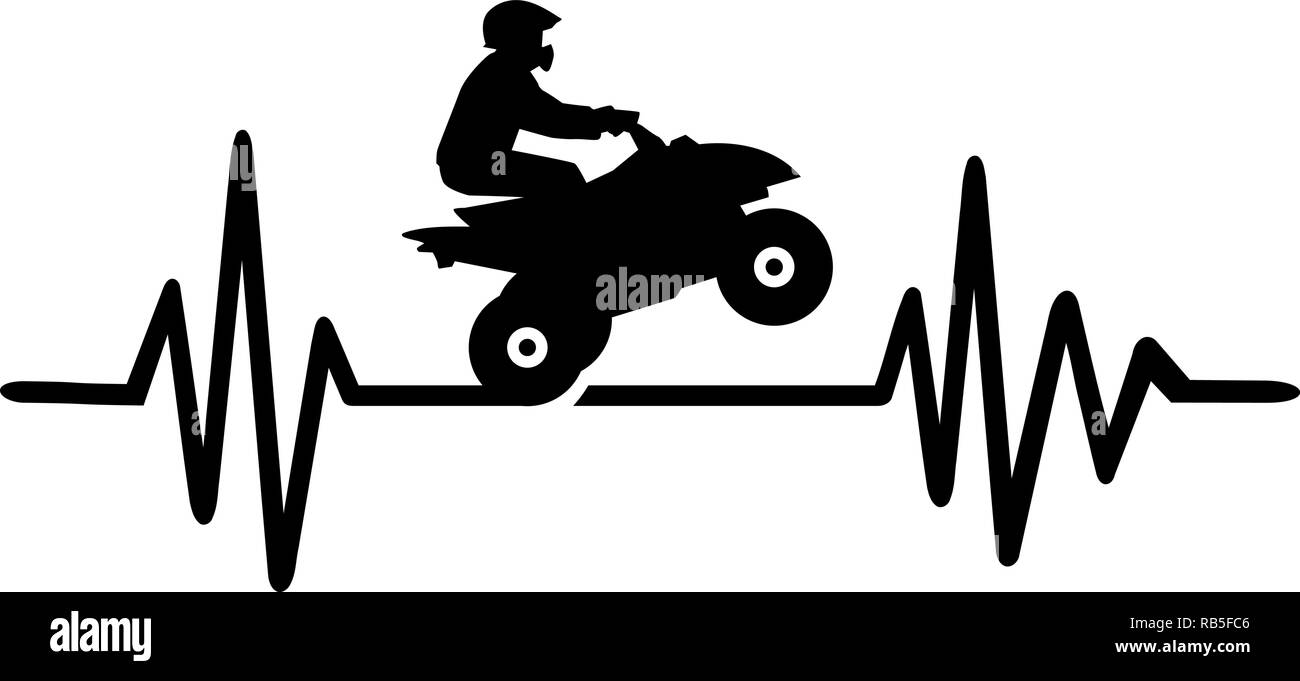 La ligne d'impulsion de signal de quad avec word et Stunt Driver Illustration de Vecteur
